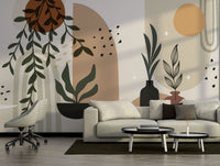 Geometrik Desenler Botanik Bohem Renkte Duvar Kağıdı Poster