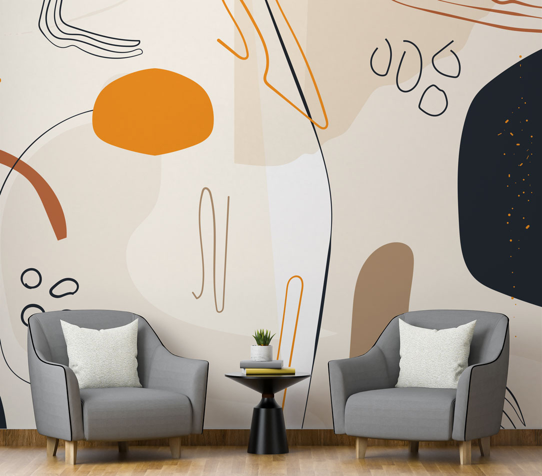 Abstrack Boho Tonlarda Desenler Duvar Kağıdı