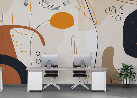 Abstrack Boho Tonlarda Desenler Duvar Kağıdı