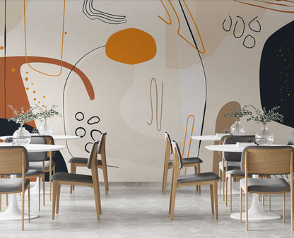 Abstrack Boho Tonlarda Desenler Duvar Kağıdı