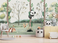 Panda Görselli 3D Ağaca Sarılan Duvar Kağıdı Poster