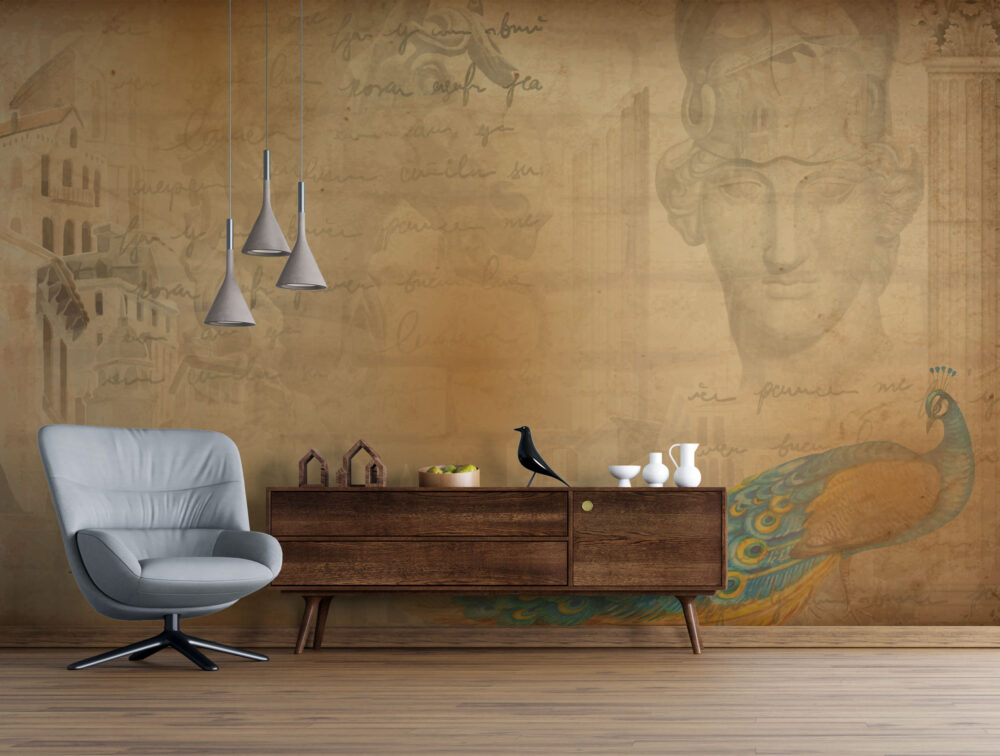 Desenli 3D Antik Roma Duvar Kağıdı Poster