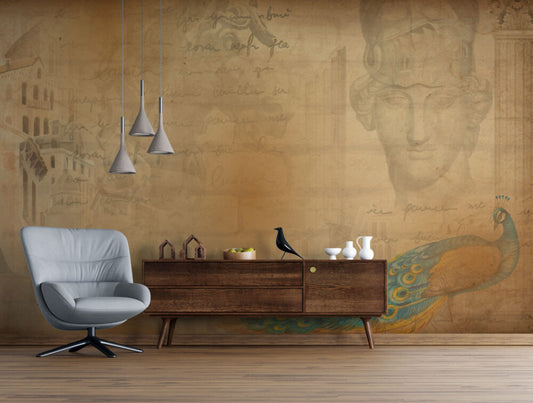 Antik Roma Desenli 3D Duvar Kağıdı