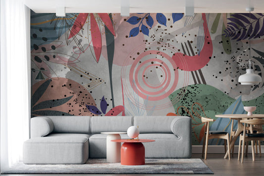 Abstract Çiçekli Duvar Kağıdı