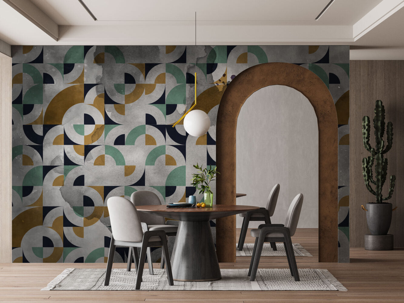 Geometrik Desenli 3D Duvar Kağıdı | Duvar Kağıdı Marketi