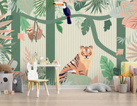 Tropikal Safari Hayvanları Duvar Kağıdı Poster