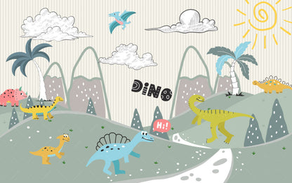 Dinozorlar Ormanı 3D Duvar Kağıdı