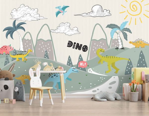 3D Dinozorlar Ormanı Duvar Kağıdı Poster