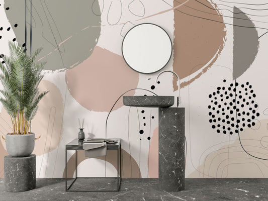 Geometrik Abstract Desenli Duvar Kağıdı | Duvar Kağıdı Marketi