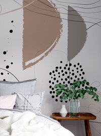 Desenli Geometrik Abstract Duvar Kağıdı Poster