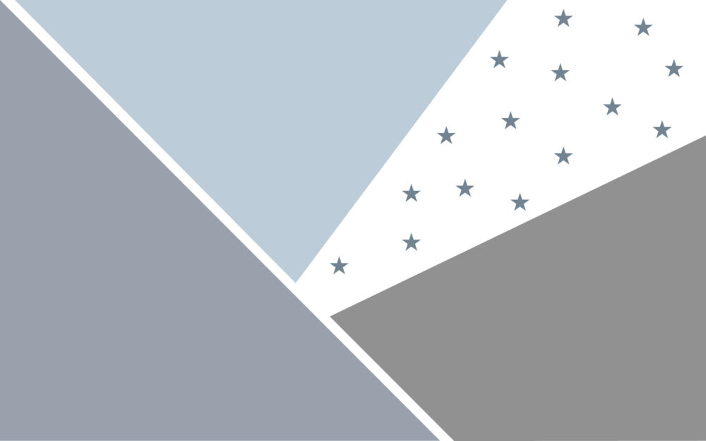 Gri Tonların'da Yıldızlı Geometrik Desenli Çocuk Soft Mavi Duvar Kağıdı Poster
