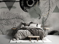 Geometrik Desenli Soft Tüy Duvar Kağıdı Poster
