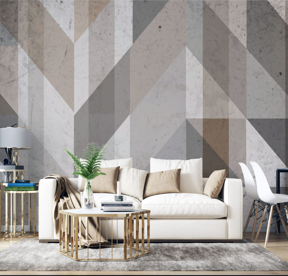 Geometrik Eskitmeli Duvar Kağıdı Poster