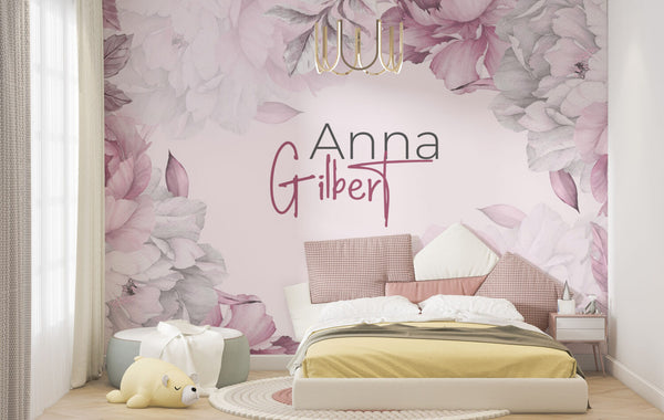 İsimli Büyük Pembe Güller Kişiye Özel Duvar Kağıdı Poster