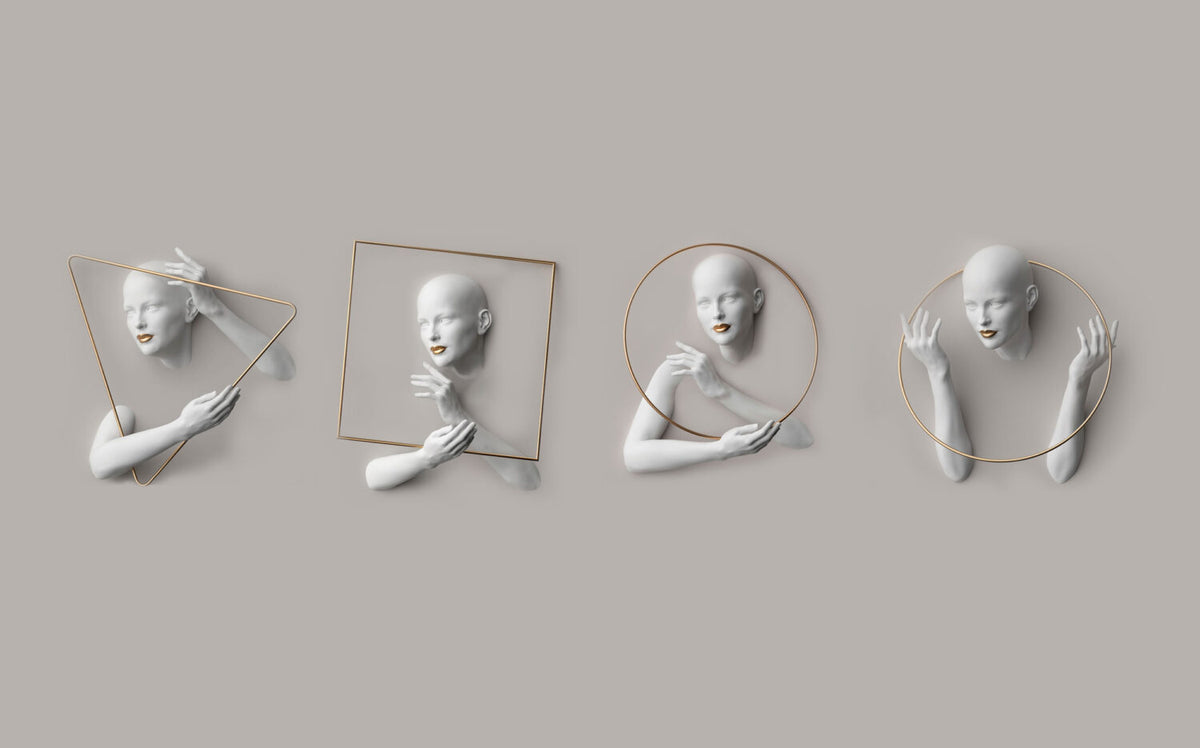 Figürlü 3D Kadın Duvar Kağıdı Poster
