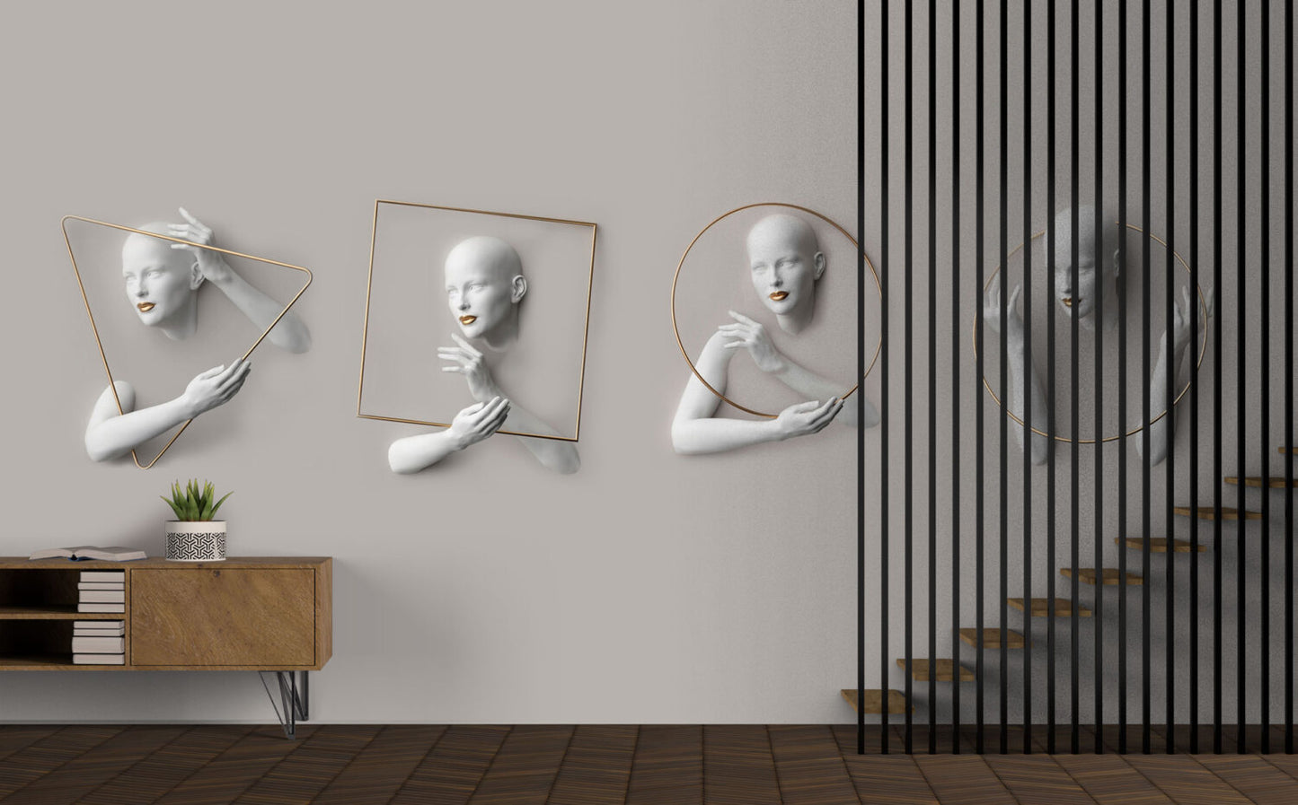 3D Kadın Figürlü Duvar Kağıdı | Duvar Kağıdı Marketi