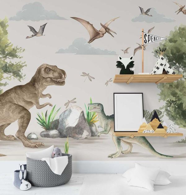 Çocuklar için Büyük Dinozorlar Duvar Kağıdı Poster