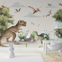 Çocuklar için Büyük Dinozorlar Duvar Kağıdı Poster