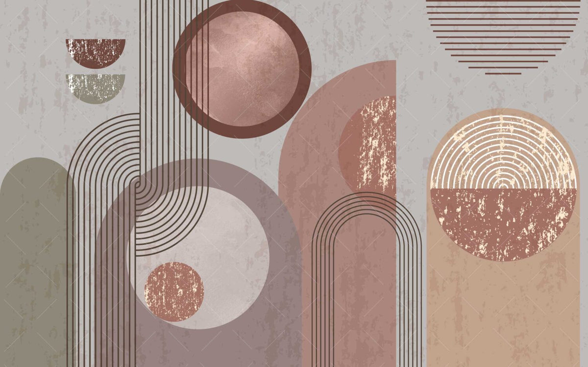 Geometrik Stil Soft Renkler Duvar Kağıdı Poster