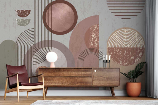 Soft Renkler Geometrik Stil Duvar Kağıdı | Duvar Kağıdı Marketi
