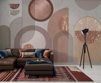 Soft Renkler Geometrik Stil Duvar Kağıdı | Duvar Kağıdı Marketi