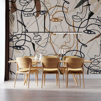Motifleri Modern Boho Yüz Duvar Kağıdı Poster
