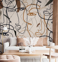Motifleri Modern Boho Yüz Duvar Kağıdı Poster
