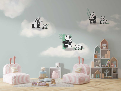 Bulutların Üzerindeki Panda Duvar Kağıdı