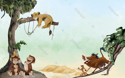 Aslan Kral Simba ve Mutlu Arkadaşları Duvar Kağıdı