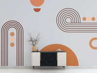Desenli 3D Çizgisel Geometrik Duvar Kağıdı Poster