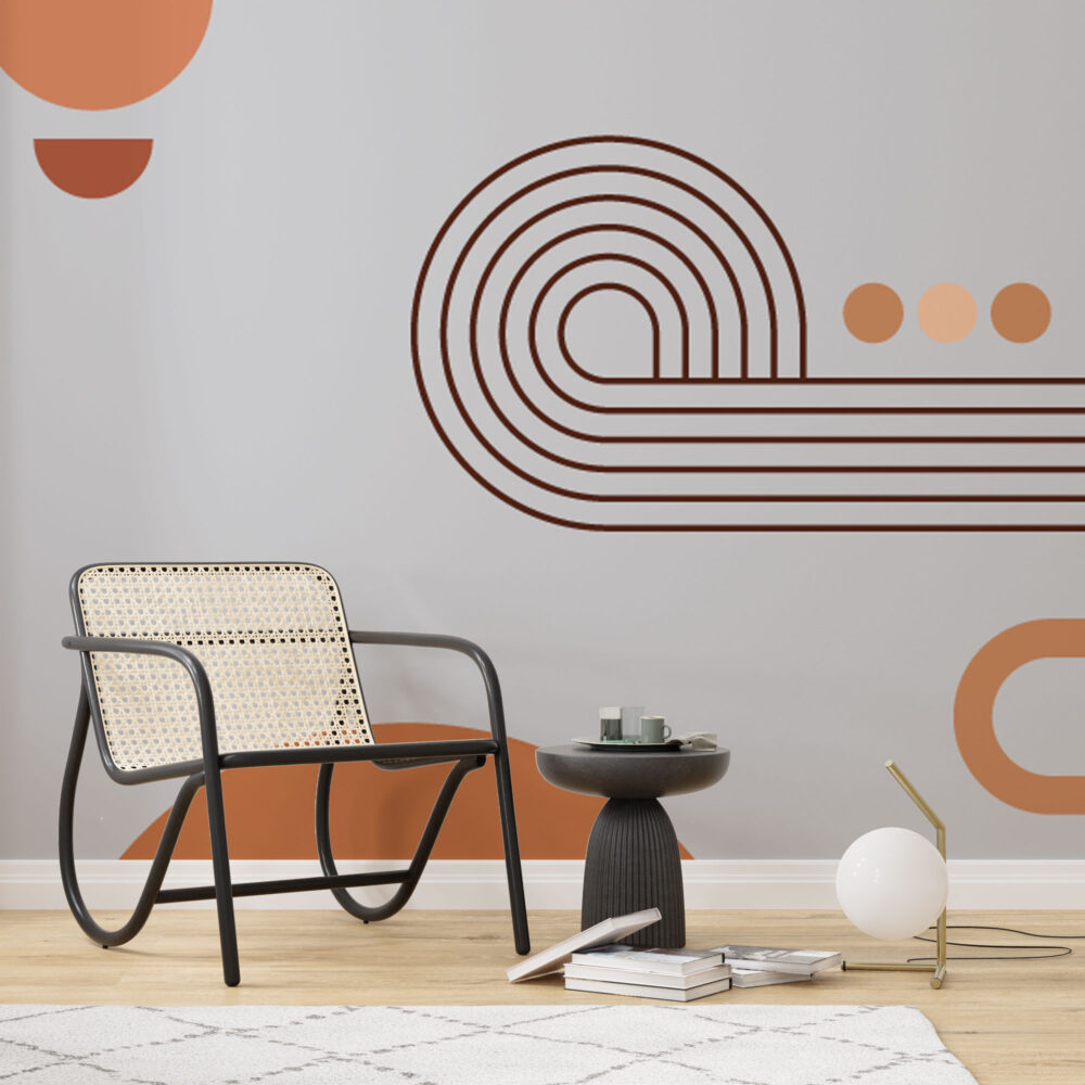 Desenli 3D Çizgisel Geometrik Duvar Kağıdı Poster
