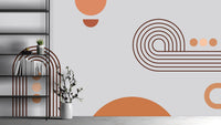 Desenli 3D Çizgisel Geometrik Duvar Kağıdı Poster
