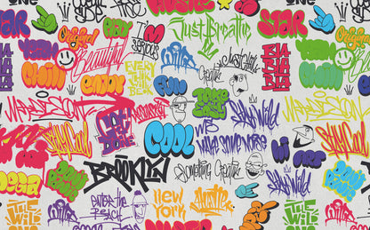 Sprey Boyalı Yazı Grafiti Renkli Duvar Kağıdı