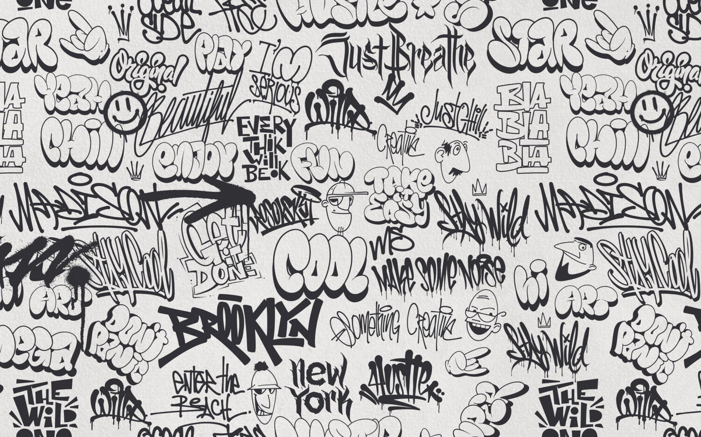 Sprey Boyalı Yazı Grafitisi Duvar Kağıdı