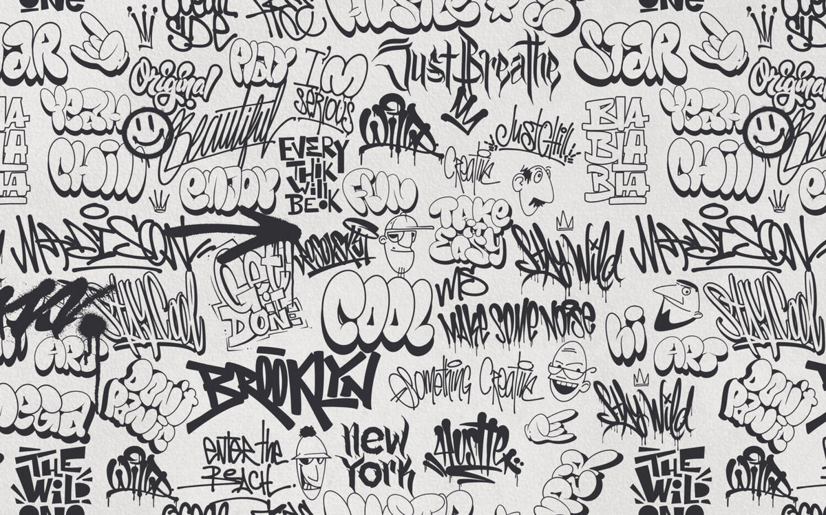 Yazı Grafitisi Sprey Boyalı Duvar Kağıdı Poster