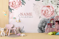 Soft Güller 3D Pembe Zeminli Duvar Kağıdı Poster
