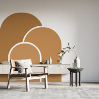 Geometrik Renkte Duvar Deseni Soft Bej Renkte Duvar Kağıdı Poster