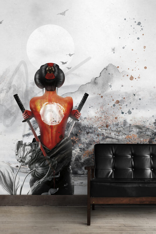 Samuray Chinoiseries Duvar Kağıdı Poster