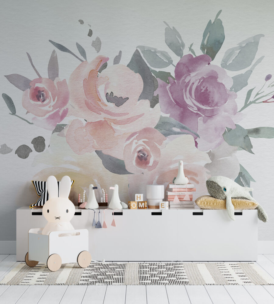 Soft Desenli Güller Duvar Kağıdı
