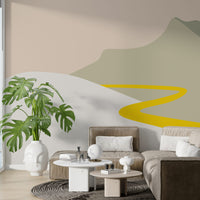 Dağ Minimalist Boho Renklerinde Duvar Kağıdı Poster