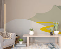 Dağ Minimalist Boho Renklerinde Duvar Kağıdı Poster