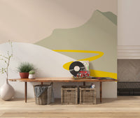 Dağ Minimalist Boho Renklerinde Duvar Kağıdı Poster