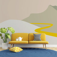 Dağ Minimalist Boho Renklerinde Duvar Kağıdı Poster