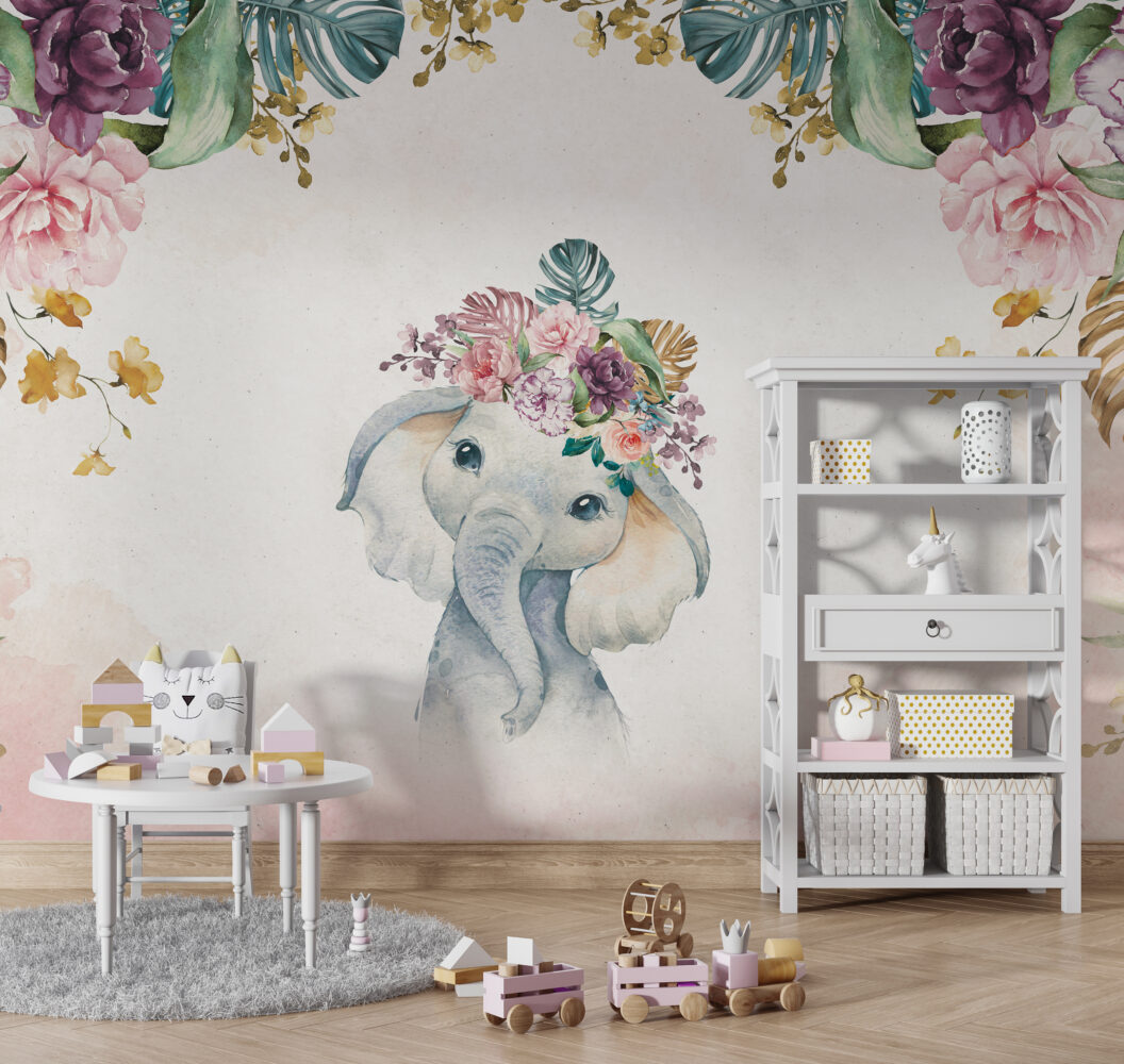Fil Soft Çiçekler Duvar Kağıdı Poster