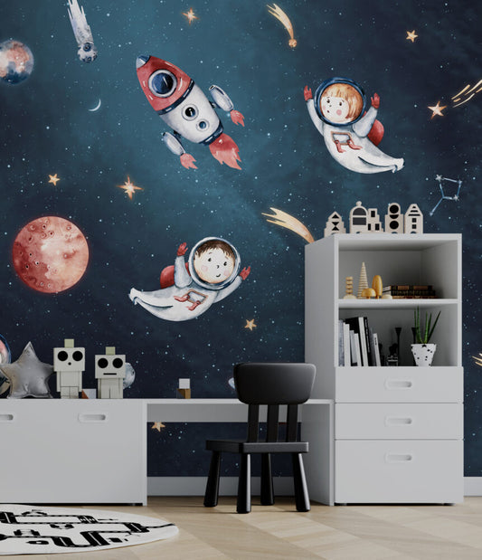 Astronotlar ve Gezegenler Duvar Kağıdı