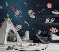 Astronotlar Gezegenler Duvar Kağıdı Poster