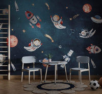 Astronotlar Gezegenler Duvar Kağıdı Poster