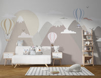 Hayvanlı Balonlar Soft Renkte Duvar Kağıdı Poster