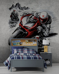 Motosiklet Yarışı Duvar Kağıdı Poster