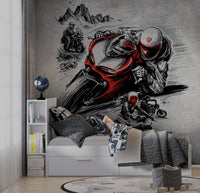 Motosiklet Yarışı Duvar Kağıdı Poster